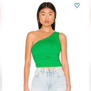 Superdown Green One-Shoulder Top